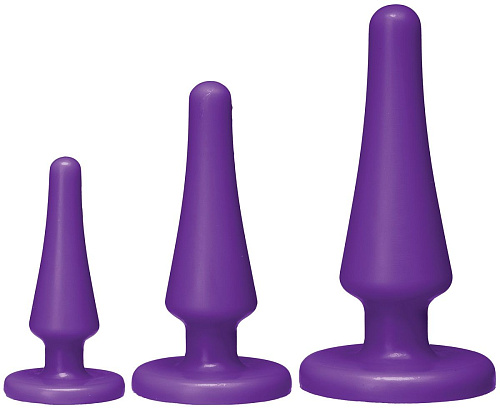 Набор из 3 фиолетовых анальных пробок Doc Johnson Launch! Anal Trainer Set 0500-81-CD