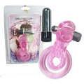 Розовое эрекционное кольцо с с вибрацией и язычком для стимуляции клитора Sextoy 2011 00258A-2