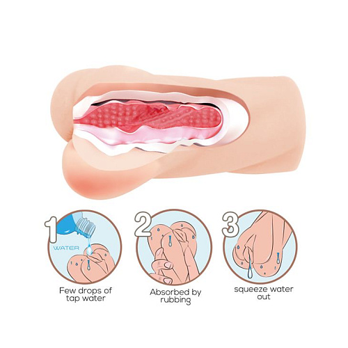 Мастурбатор-вагина телесного цвета с эффектом смазки Baile Crazy Bull Heart Shape BM-009210K