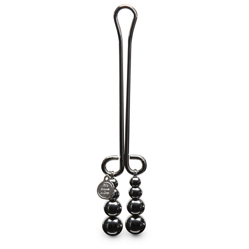 Серебристый зажим для клитора с бусинами Fifty Shades of Grey Just Sensation Beaded Clitoral Clamp FS-63953
