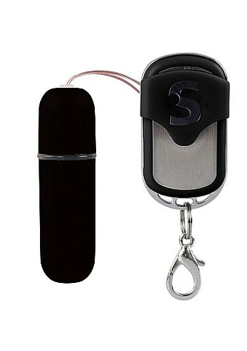 Чёрная вибропуля с пультом ДУ Shots Media BV Remote Vibrating Bullet SHT078BLK