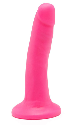 Розовый гладкий фаллоимитатор на присоске Toy Joy Happy Dicks Dong 6 inch 10178 pink (15,2 см)