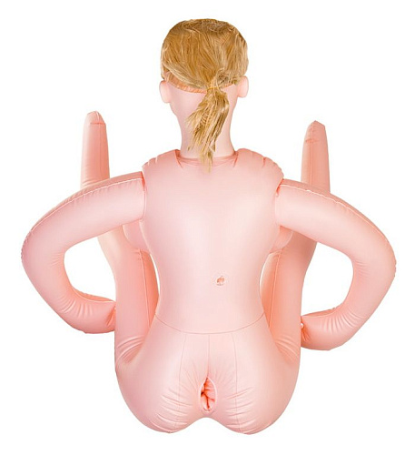 Надувная секс-кукла телесного цвета с реалистичной головой и поднятыми ножками ToyFa 117015