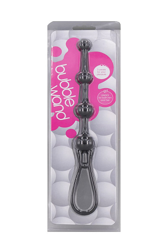 Чёрная анальная цепочка с петлёй Seven Creations 18-49BLK (19 см)