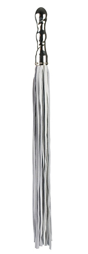 Белая плетка с покрытой белым золотом рукоятью Shots Media BV Luxury Whip 18k-Whitegold plated White OULM005