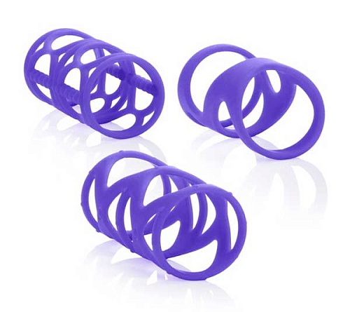 Набор фиолетовых насадок California Exotic Novelties Posh Silicone Lover’s Cages SE-1369-45-3