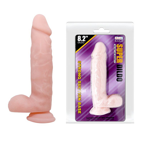 Телесный фаллоимитатор с присоской Baile Super Dildo BW-008087N (21 см)