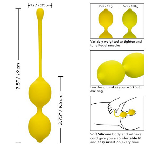 Набор вагинальных шариков-лимонов California Exotic Novelties Kegel Training Set Lemon SE-1290-30-3