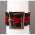 Чёрно-красный браслет с квадратной пряжкой Подиум Р2110