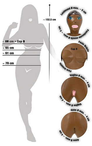 Надувная кукла для любви в коричневом цвете Orion Ocean 0514128
