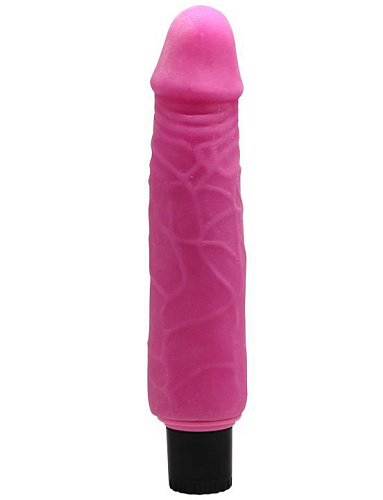 Розовый вибратор-реалистик из ультраскин Eroticon 30307-1 (20 см)