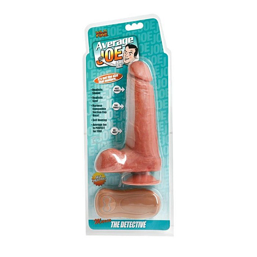 Реалистичный вибромассажёр телесного цвета Topco Sales Average Joe The Detective 1101315 (19 см)