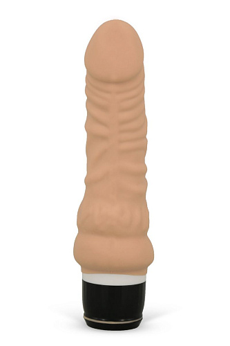 Телесный силиконовый вибратор с 7 режимами вибрации и ярко выраженным рельефом Seven Creations B0165Y4SPGAC (14,5 см)