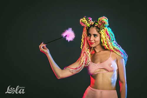 Розовый пуховый тиклер Lola toys Treasure 1081-01lola (41 см)