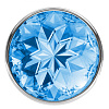Большая серебристая анальная пробка с нежно-голубым кристаллом Lola toys Diamond Light blue Sparkle Large 4010-04Lola (8 см)