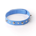 Голубой ошейник с шипами и меховой подкладкой Sitabella 5034-5