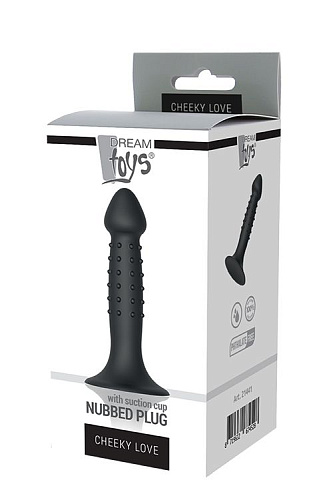 Чёрный анальный фаллоимитатор Dream Toys NUBBED PLUG 21441 (13,5 см)