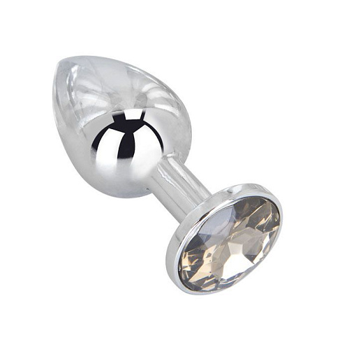Мини-плаг из стали с серым кристаллом Erotic Fantasy Silver Rain EF-HM-009 (6,5 см)
