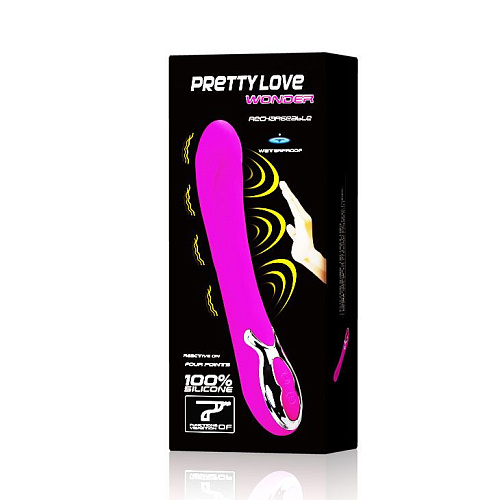 Лиловый силиконовый вибратор с функцией реакции на прикосновения Baile Wonder BI-014140-1 (23,5 см)