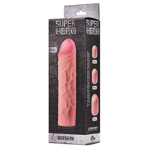 Фаллоудлинитель телесного цвета Lola toys SUPER HERO Bersek 700107lola (19,5 см)