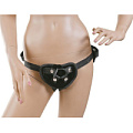 Чёрные трусики для страпона с креплением O-Ring Пикантные штучки DP625 (размер S-M-L)