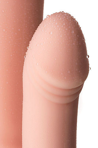 Двойной фаллоимитатор с присоской и съёмной вибропулей телесного цвета A-toys 761030 (19,5 см)