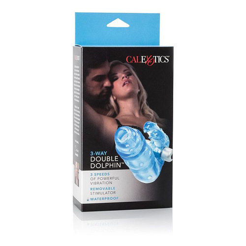 Насадка-эрекционное кольцо с двумя мини-вибраторами California Exotic Novelties SE-1632-00-3