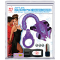 Фиолетовый клиторальный стимулятор-скорпион с эрекционным кольцом и вибропулей Topco Sales 8810A-6 CD TS