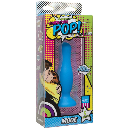 Голубая анальная пробка Doc Johnson Mode 5 Anal Plug (12,7 см)