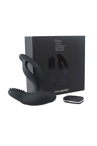 Стимулятор простаты с пультом ДУ чёрного цвета Levett Titus 16012