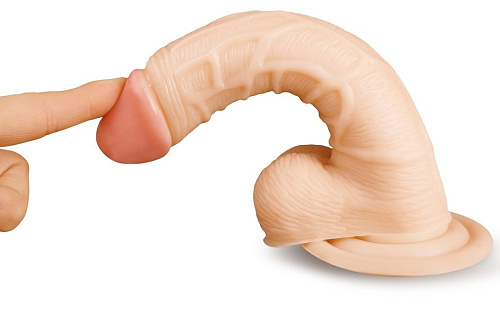 Телесный фаллоимитатор с рисунком вен Brazzers DWS014 (20,5 см)