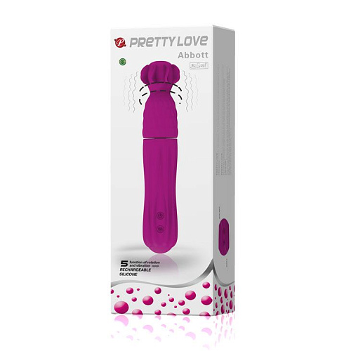 Фиолетовый вибратор с ротацией головки Baile Pretty Love Abbott BI-014340-0602