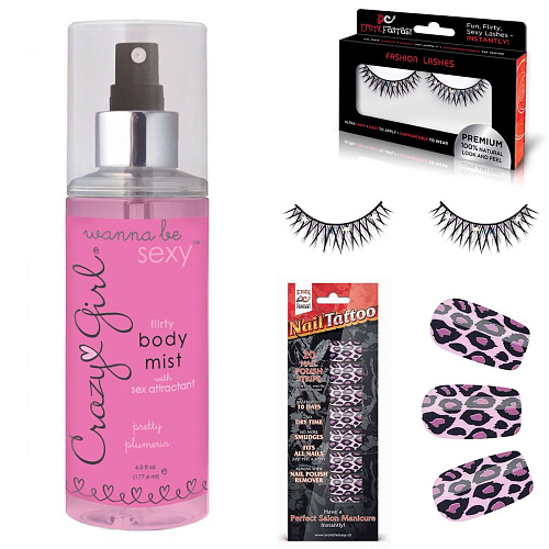 Спрей с феромонами, накладные реснички и нейл-тату Classic Erotica Smart Set №1