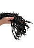 Чёрная многохвостая плетёная плеть Shots Media BV Leather Barbed Wire Flogger PAI008BLK (77 см)