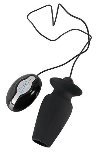 Чёрная анальная пробка с тоннелем и виброзаглушкой Orion Lust Tunnel Plug 05938500000 (10 см)