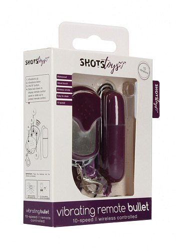 Фиолетовый вибростимулятор Shots Media BV Remote Vibrating Bullet SHT078-4