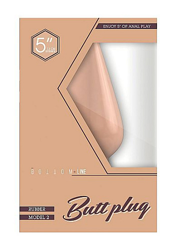 Бежевый широкий анальный стимулятор Shots Media BV Bottom Line Model 2 BTM006FLE (13 см)
