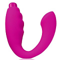 Ярко-розовый изогнутый вибромассажёр Bior toys CSM-23037