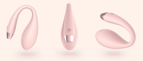 Силиконовый С-образный хай-тек вибромассажёр-кит нежно-розового цвета ImToy Whale