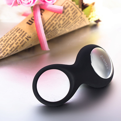 Чёрное перезаряжаемое эрекционное виброкольцо Svakom Tyler SRING-01-BLK