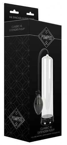 Прозрачная вакуумная помпа с насосом в виде груши Shots Media BV Classic XL Extender Pump PMP005TRA