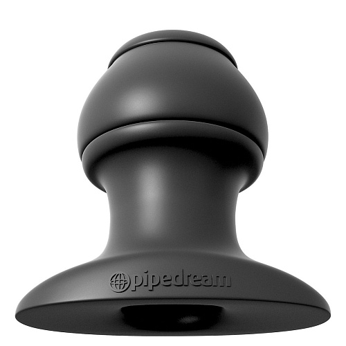 Чёрная анальная пробка большого размера с тоннелем Pipedream Open Wide Tunnel Plug XL  PD4683-23 (7,2 см)