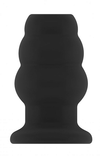 Чёрная анальная пробка с тоннелем Shots Media BV №49 Small Hollow Tunnel Butt Plug 3 Inch SON049BLK (7,7 см)