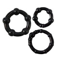 Набор из трех чёрных эрекционных колец Bior toys Sex Expert SEM-55002