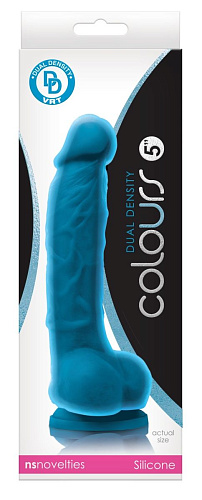 Голубой фаллоимитатор с двойным слоем NS Novelties Dual Density 5 NSN-0403-17 (17,8 см)