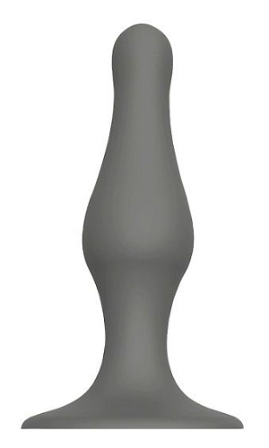 Серый удлиненный анальный стимулятор Dream Toys PLUG WITH SUCTION CUP 21456 (15,6 см)