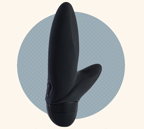 Чёрный мини-вибратор с клиторальным стимулятором Fun Factory Flash 04808 (13,5 см)