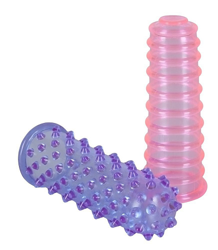 Набор из двух насадок на пальцы, фиолетовой и розовой Orion Love Fingers 0513172