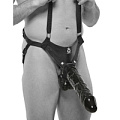 Страпон-система с чёрной насадкой Pipedream 12  Hollow Strap-On Suspender System PD5643-23