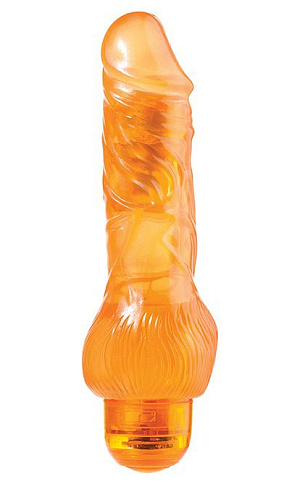 Оранжевый вибратор-реалистик Dream Toys JELLY JOY 7INCH 10 RHYTHMS ORANGE 20845 (17,5 см)